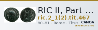 RIC II, Part 1 (second edition) Titus 467 — CANOA