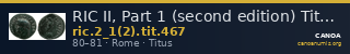 RIC II, Part 1 (second edition) Titus 467 — CANOA
