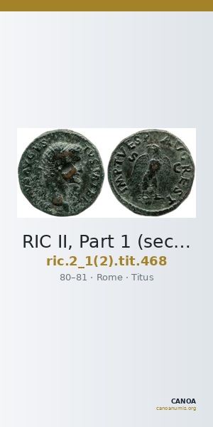 RIC II, Part 1 (second edition) Titus 468 — CANOA
