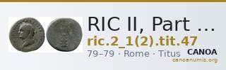 RIC II, Part 1 (second edition) Titus 47 — CANOA