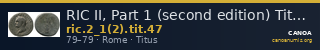 RIC II, Part 1 (second edition) Titus 47 — CANOA