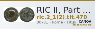 RIC II, Part 1 (second edition) Titus 470 — CANOA