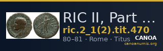 RIC II, Part 1 (second edition) Titus 470 — CANOA