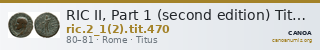 RIC II, Part 1 (second edition) Titus 470 — CANOA
