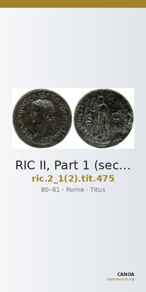 RIC II, Part 1 (second edition) Titus 475 — CANOA