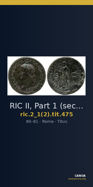 RIC II, Part 1 (second edition) Titus 475 — CANOA