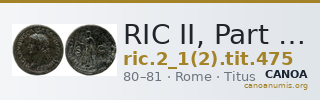 RIC II, Part 1 (second edition) Titus 475 — CANOA