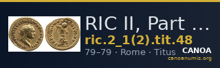 RIC II, Part 1 (second edition) Titus 48 — CANOA