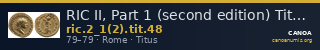 RIC II, Part 1 (second edition) Titus 48 — CANOA