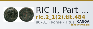 RIC II, Part 1 (second edition) Titus 484 — CANOA