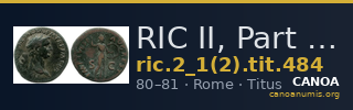 RIC II, Part 1 (second edition) Titus 484 — CANOA