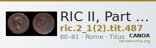 RIC II, Part 1 (second edition) Titus 487 — CANOA