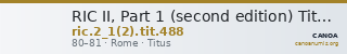 RIC II, Part 1 (second edition) Titus 488 — CANOA