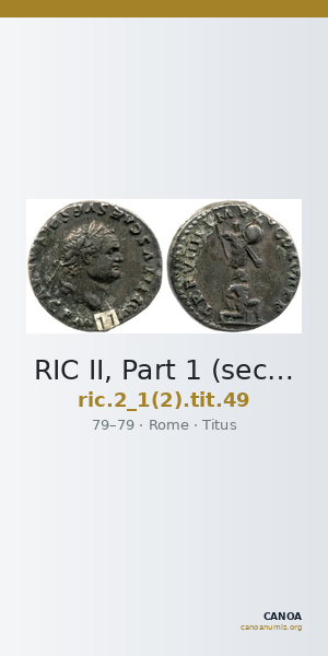 RIC II, Part 1 (second edition) Titus 49 — CANOA
