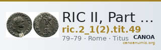 RIC II, Part 1 (second edition) Titus 49 — CANOA