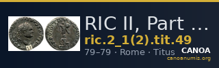 RIC II, Part 1 (second edition) Titus 49 — CANOA