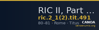 RIC II, Part 1 (second edition) Titus 491 — CANOA
