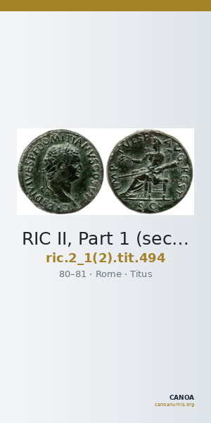 RIC II, Part 1 (second edition) Titus 494 — CANOA