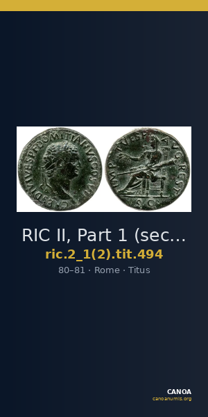 RIC II, Part 1 (second edition) Titus 494 — CANOA