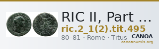 RIC II, Part 1 (second edition) Titus 495 — CANOA