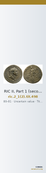 RIC II, Part 1 (second edition) Titus 498 — CANOA