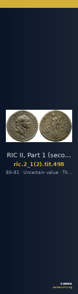 RIC II, Part 1 (second edition) Titus 498 — CANOA