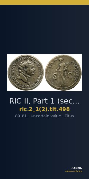 RIC II, Part 1 (second edition) Titus 498 — CANOA
