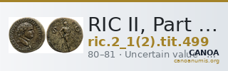 RIC II, Part 1 (second edition) Titus 499 — CANOA
