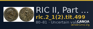 RIC II, Part 1 (second edition) Titus 499 — CANOA