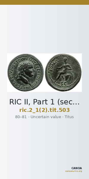RIC II, Part 1 (second edition) Titus 503 — CANOA