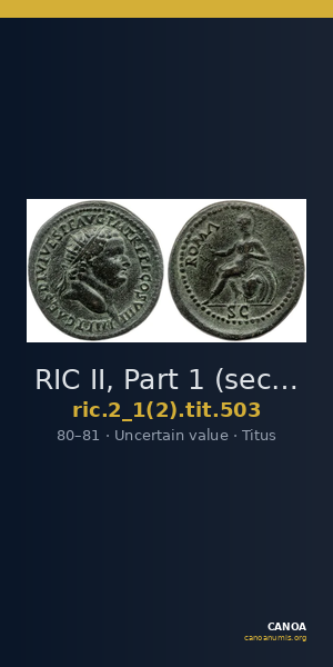 RIC II, Part 1 (second edition) Titus 503 — CANOA