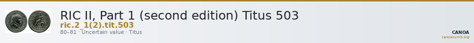 RIC II, Part 1 (second edition) Titus 503 — CANOA