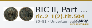 RIC II, Part 1 (second edition) Titus 504 — CANOA