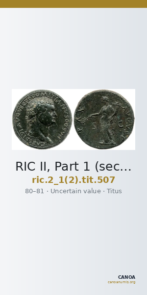 RIC II, Part 1 (second edition) Titus 507 — CANOA