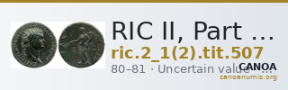 RIC II, Part 1 (second edition) Titus 507 — CANOA