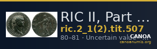 RIC II, Part 1 (second edition) Titus 507 — CANOA
