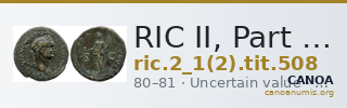RIC II, Part 1 (second edition) Titus 508 — CANOA