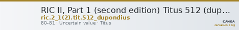 RIC II, Part 1 (second edition) Titus 512 (dupondius) — CANOA