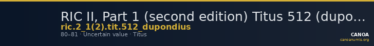 RIC II, Part 1 (second edition) Titus 512 (dupondius) — CANOA