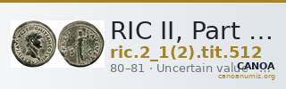 RIC II, Part 1 (second edition) Titus 512 — CANOA