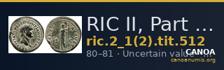 RIC II, Part 1 (second edition) Titus 512 — CANOA