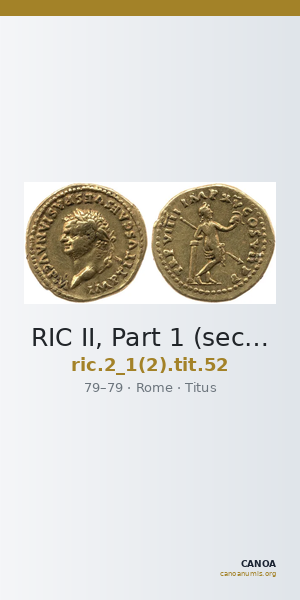 RIC II, Part 1 (second edition) Titus 52 — CANOA