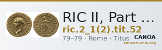 RIC II, Part 1 (second edition) Titus 52 — CANOA