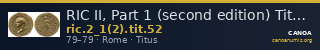 RIC II, Part 1 (second edition) Titus 52 — CANOA