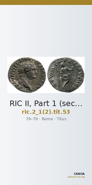 RIC II, Part 1 (second edition) Titus 53 — CANOA