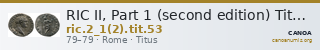 RIC II, Part 1 (second edition) Titus 53 — CANOA