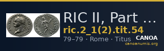 RIC II, Part 1 (second edition) Titus 54 — CANOA