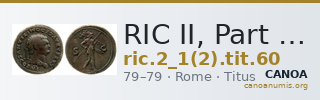 RIC II, Part 1 (second edition) Titus 60 — CANOA