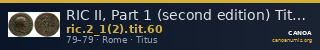 RIC II, Part 1 (second edition) Titus 60 — CANOA