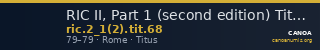RIC II, Part 1 (second edition) Titus 68 — CANOA